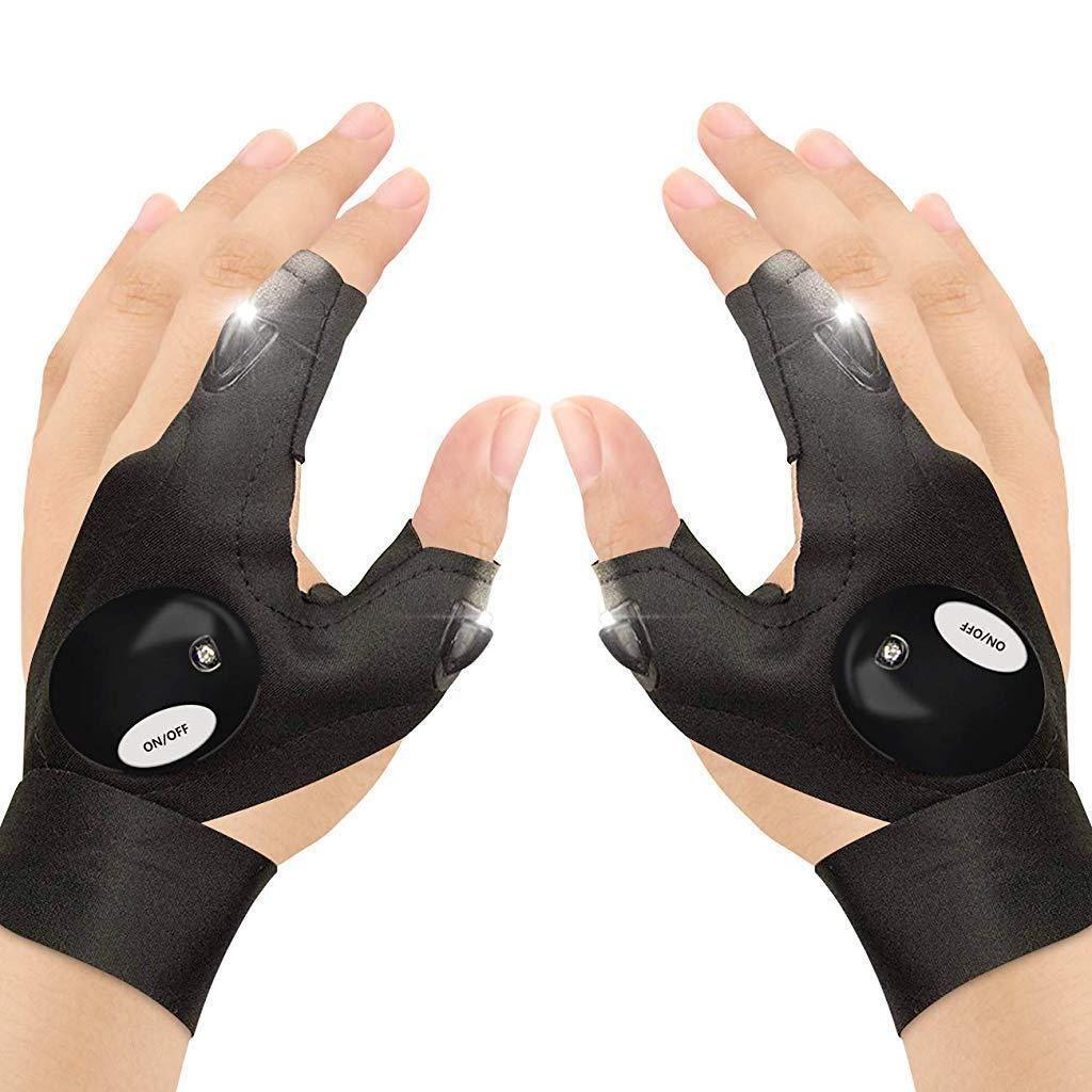 Glovelite-Portable Multi-functionMagic Strap Thumb Index Finger 1 Gloves with LED Light