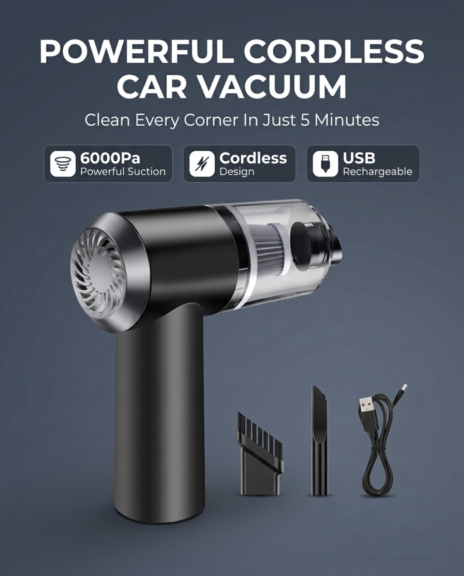 POWERFUL CORDLESS CAR VACUUM